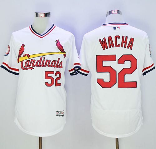 Cardinals #52 Michael Wacha White Flexbase Authentic Collection Cooperstown Stitched MLB Jersey - Click Image to Close